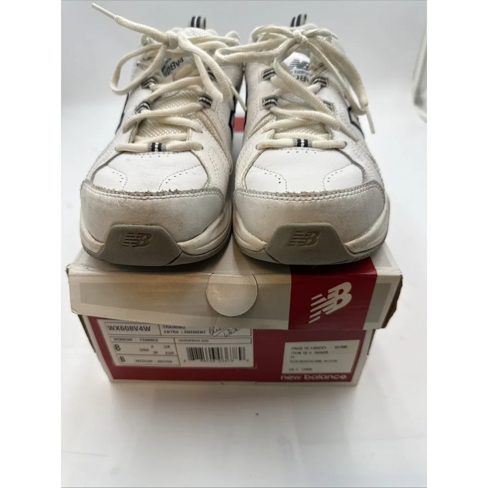 SNEAKER‎ RUNNING New Balance 608 V4 Womens Size 8 White Blue Athletic SHOES